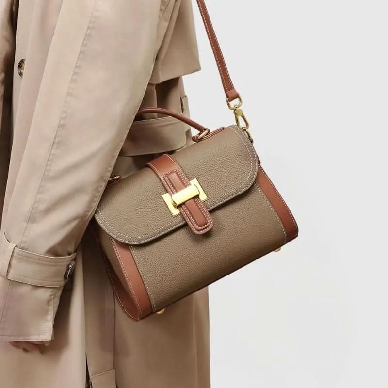 Oria Sac Cartable en Cuir Brun - ComfySweet