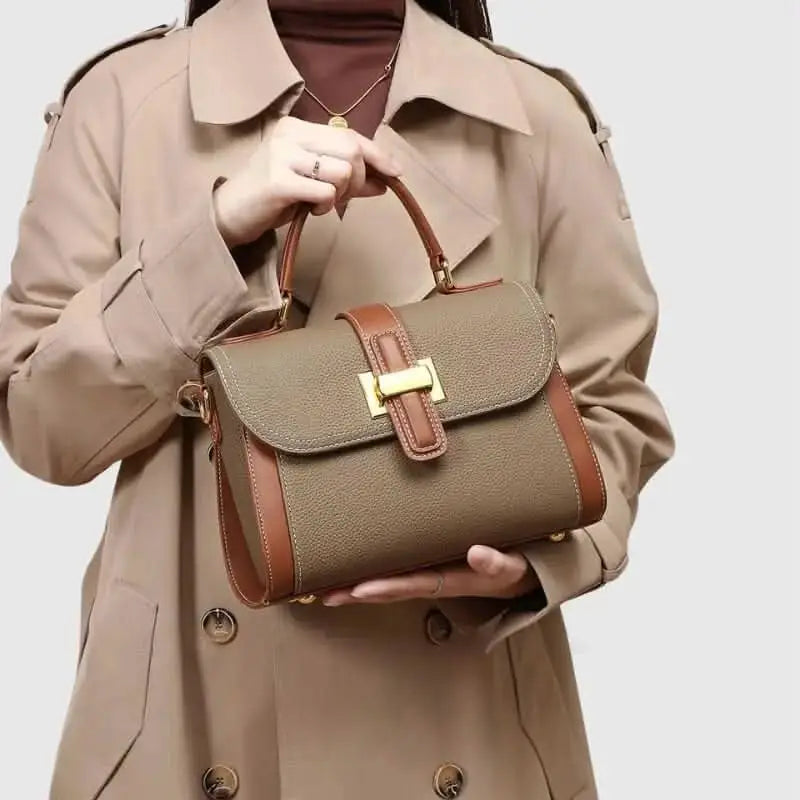 Oria Sac Cartable en Cuir Brun - ComfySweet