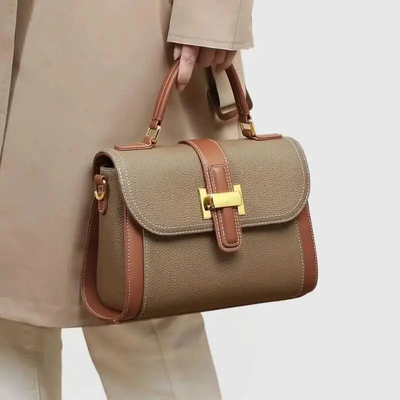 Oria Sac Cartable en Cuir Brun - ComfySweet