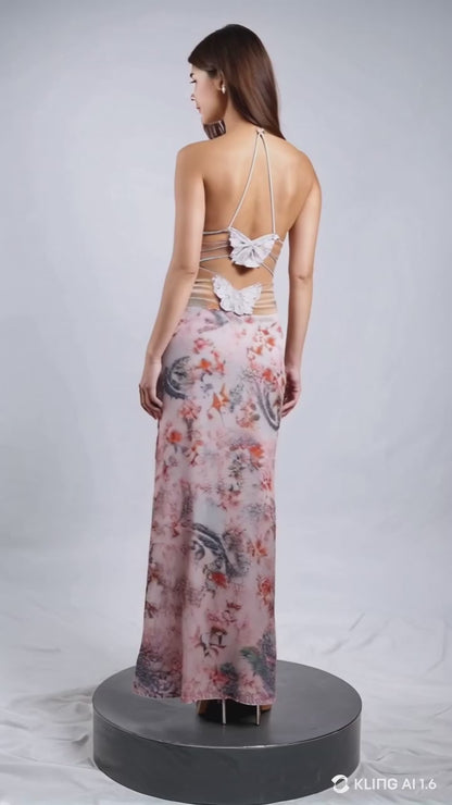 Nina Robe Bohème Maxi Dos Papillon