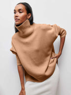 Pull col roulé oversize - Camel / S - pul