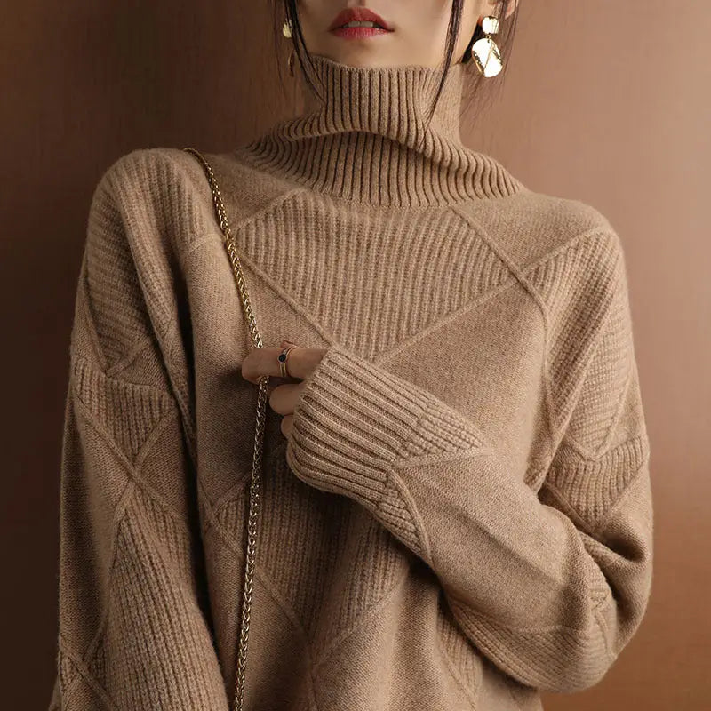 Pull Maille Texturée - Marron / S - pull