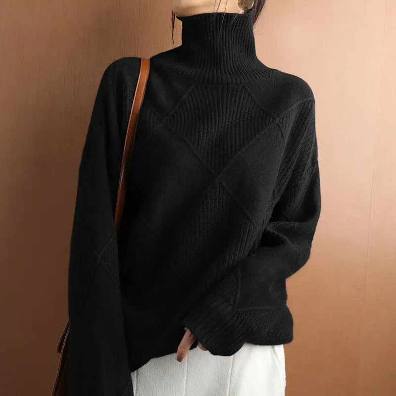 Pull Maille Texturée - Noir / S - pull