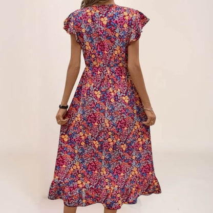 Robe Florale Bohème à manches papillon