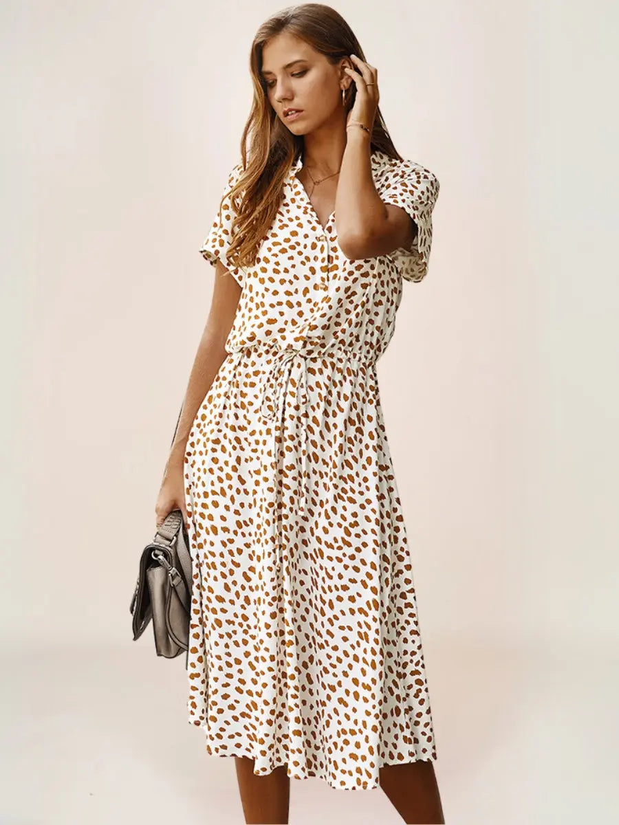 Alaria Robe Midi Bohème Pois Vintage - ComfySweet