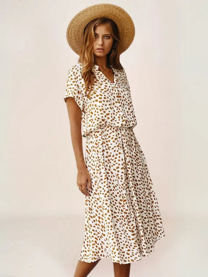 Alaria Robe Midi Bohème Pois Vintage - ComfySweet