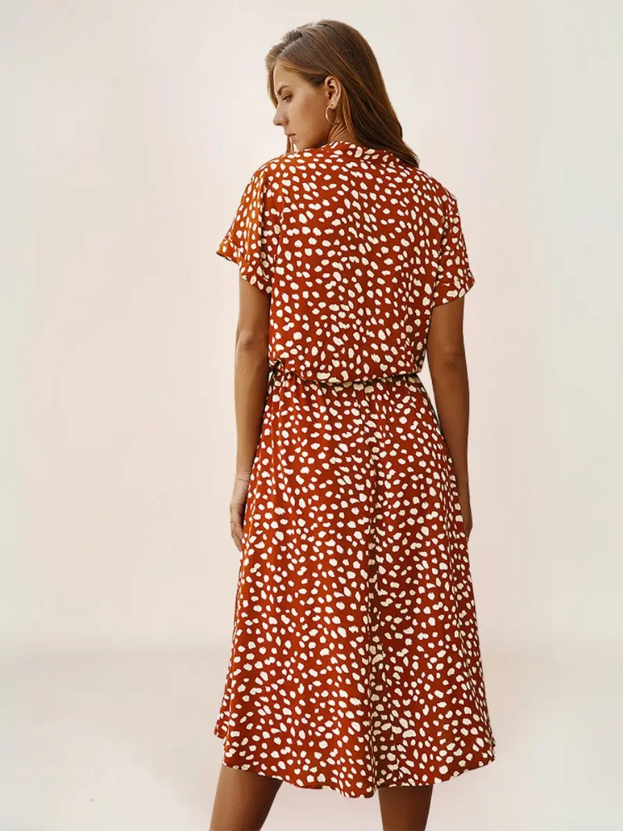 Alaria Robe Midi Bohème Pois Vintage - ComfySweet