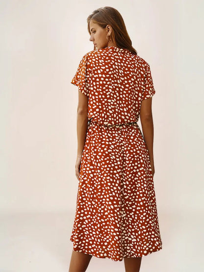 Alaria Robe Midi Bohème Pois Vintage - ComfySweet
