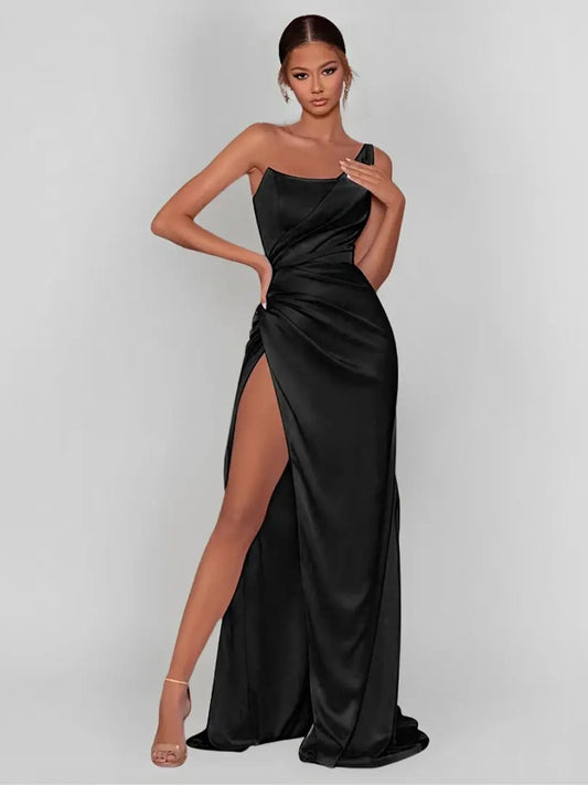 Athéna Robe Longue Sirène Satin - ComfySweet