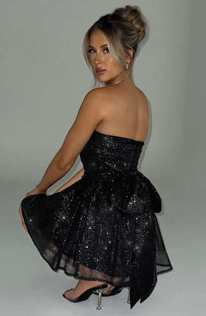 Robe mini effet corset volumineuse à dos noué