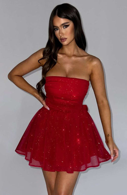 Robe mini effet corset volumineuse à dos noué