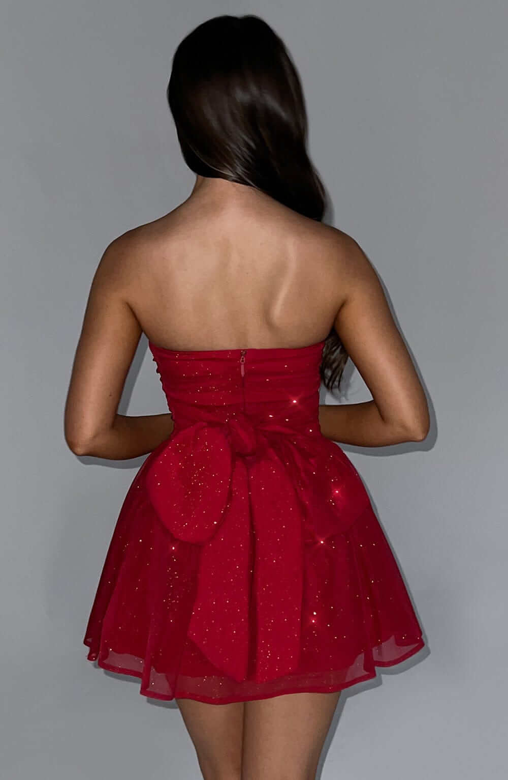 Robe mini effet corset volumineuse à dos noué