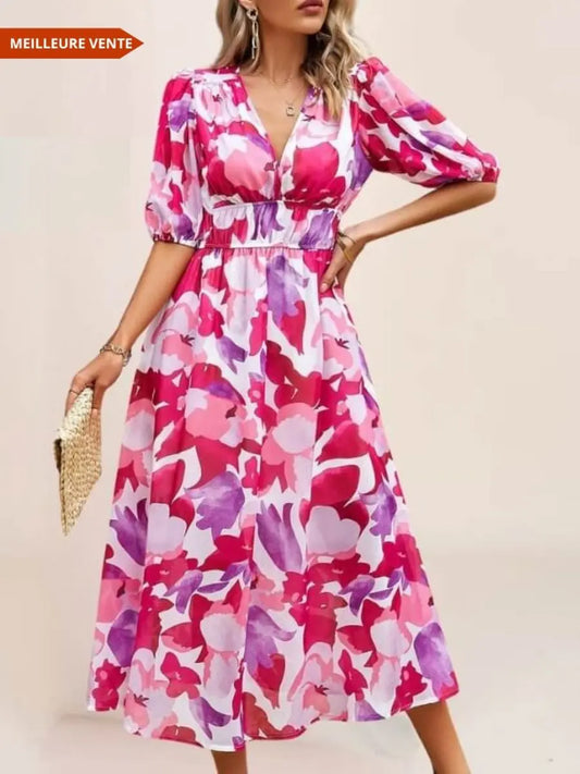 Robe bohème à aquarelle fleurs sauvages - ComfySweet