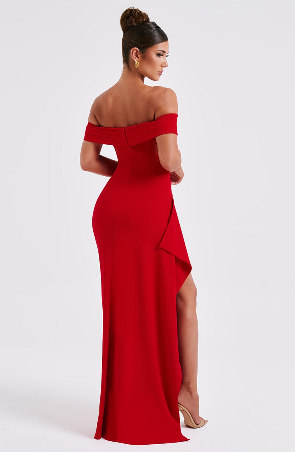 Siana Robe Maxi Bardot Fente Haute