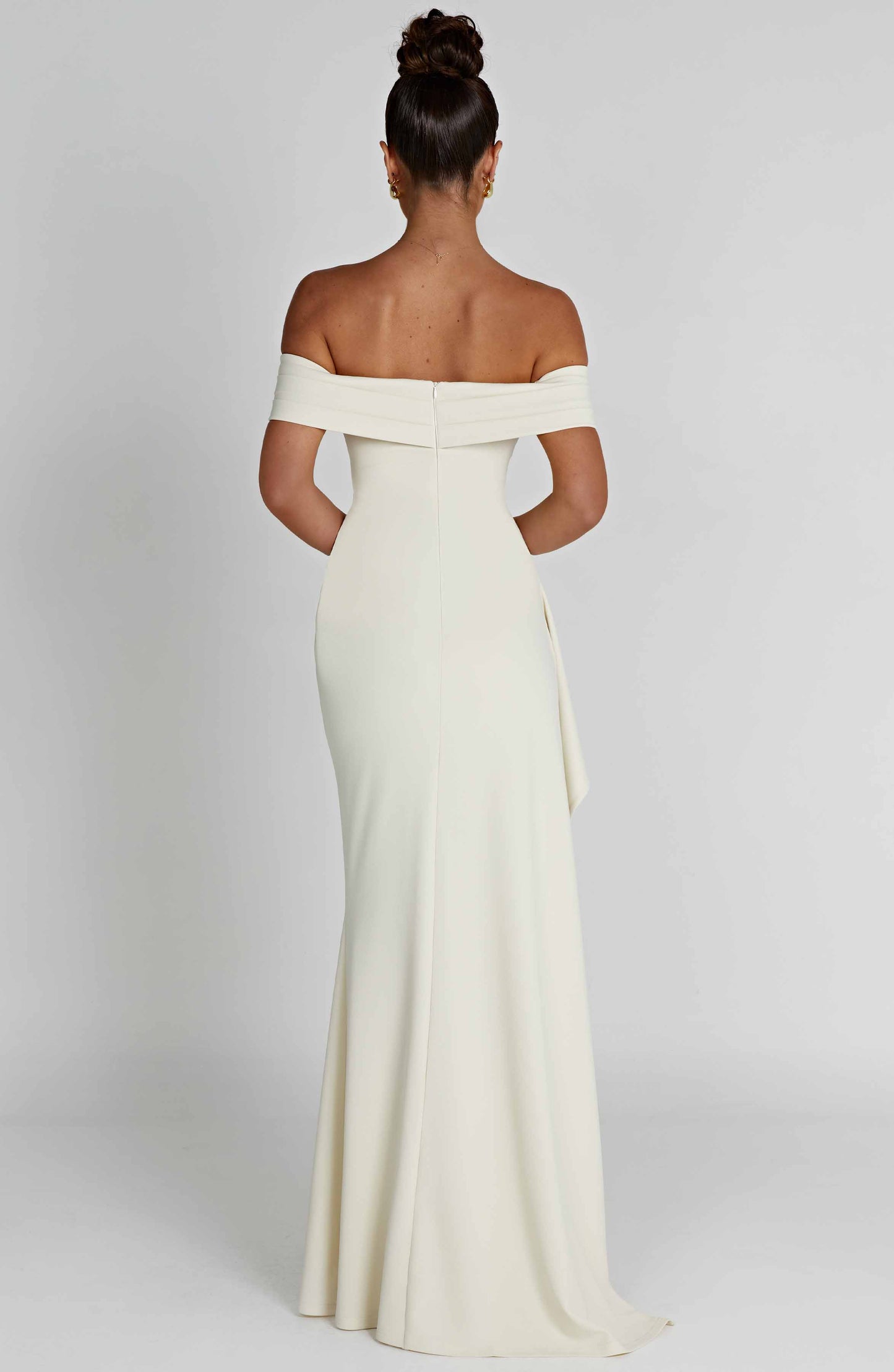 Siana Robe Maxi Bardot Fente Haute
