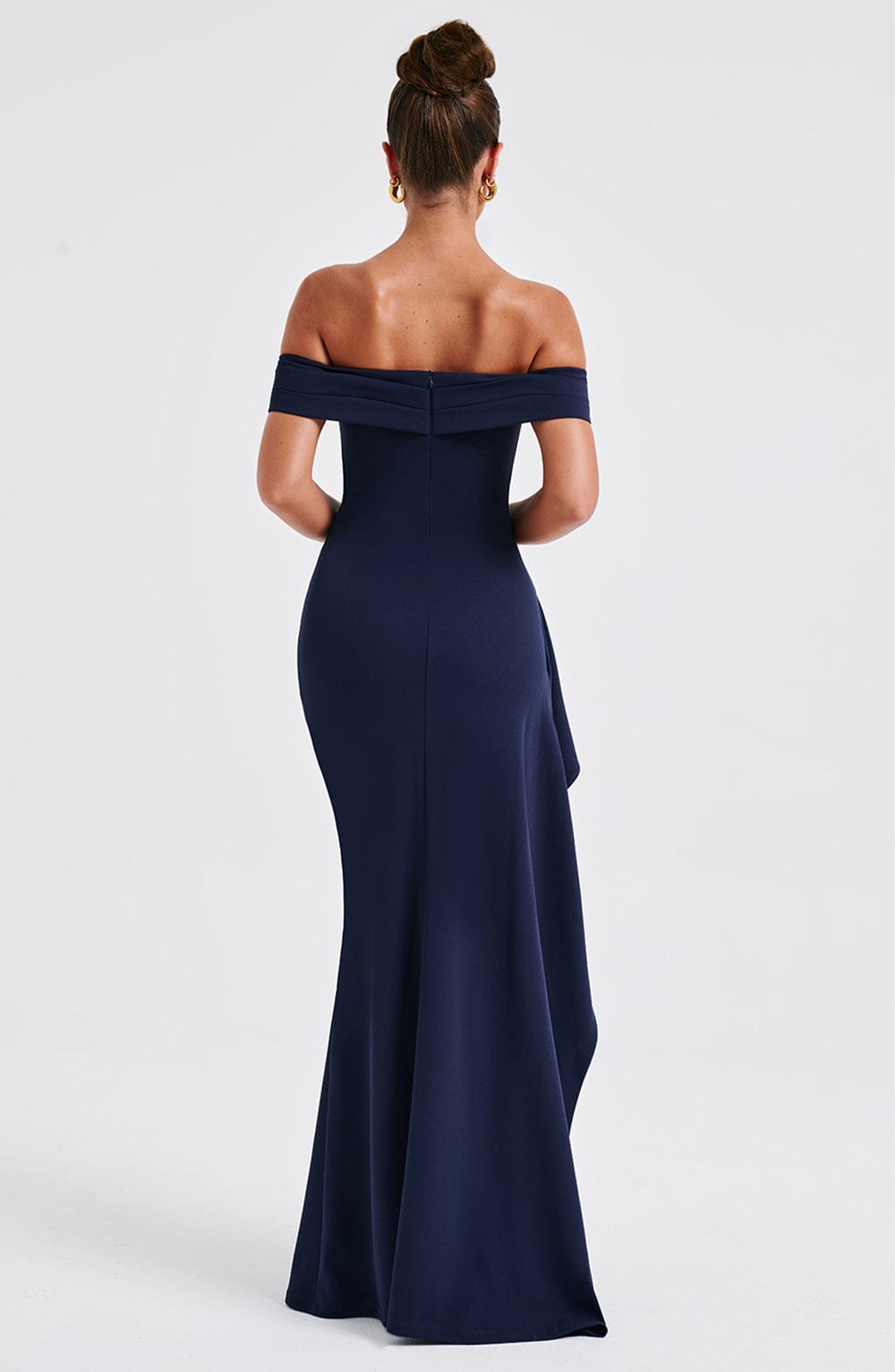 Siana Robe Maxi Bardot Fente Haute