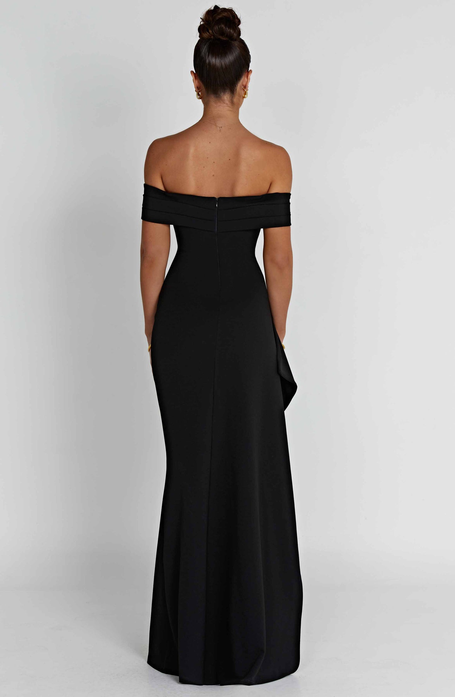 Siana Robe Maxi Bardot Fente Haute