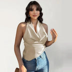 Top Halter Satiné Dos - Nu - ComfySweet