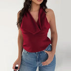 Top Halter Satiné Dos - Nu - ComfySweet