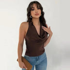 Top Halter Satiné Dos - Nu - ComfySweet