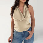 Top Halter Satiné Dos - Nu - ComfySweet