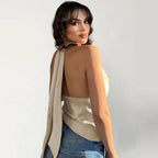 Top Halter Satiné Dos - Nu - ComfySweet