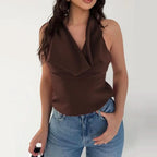 Top Halter Satiné Dos - Nu - ComfySweet