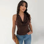 Top Halter Satiné Dos - Nu - ComfySweet