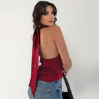Top Halter Satiné Dos - Nu - ComfySweet