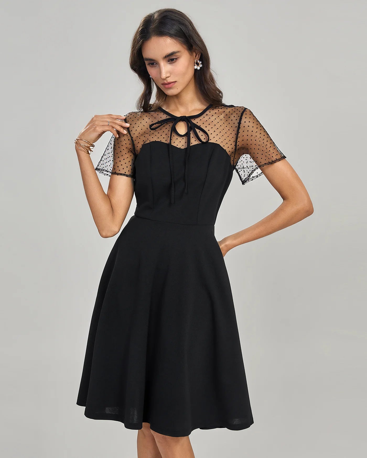 Jenna Mini-robe noire transparente