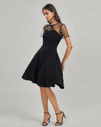 Jenna Mini-robe noire transparente