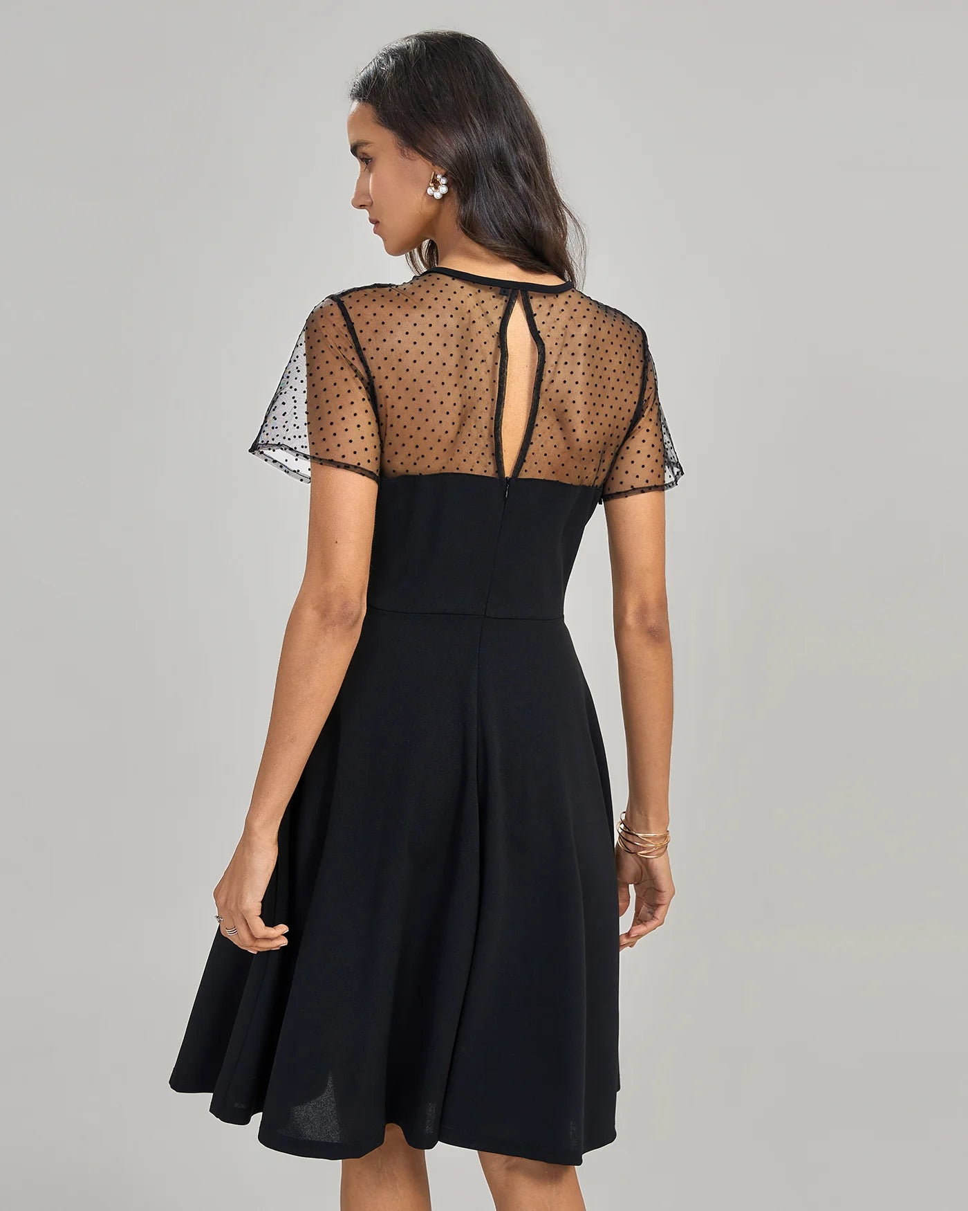 Jenna Mini-robe noire transparente