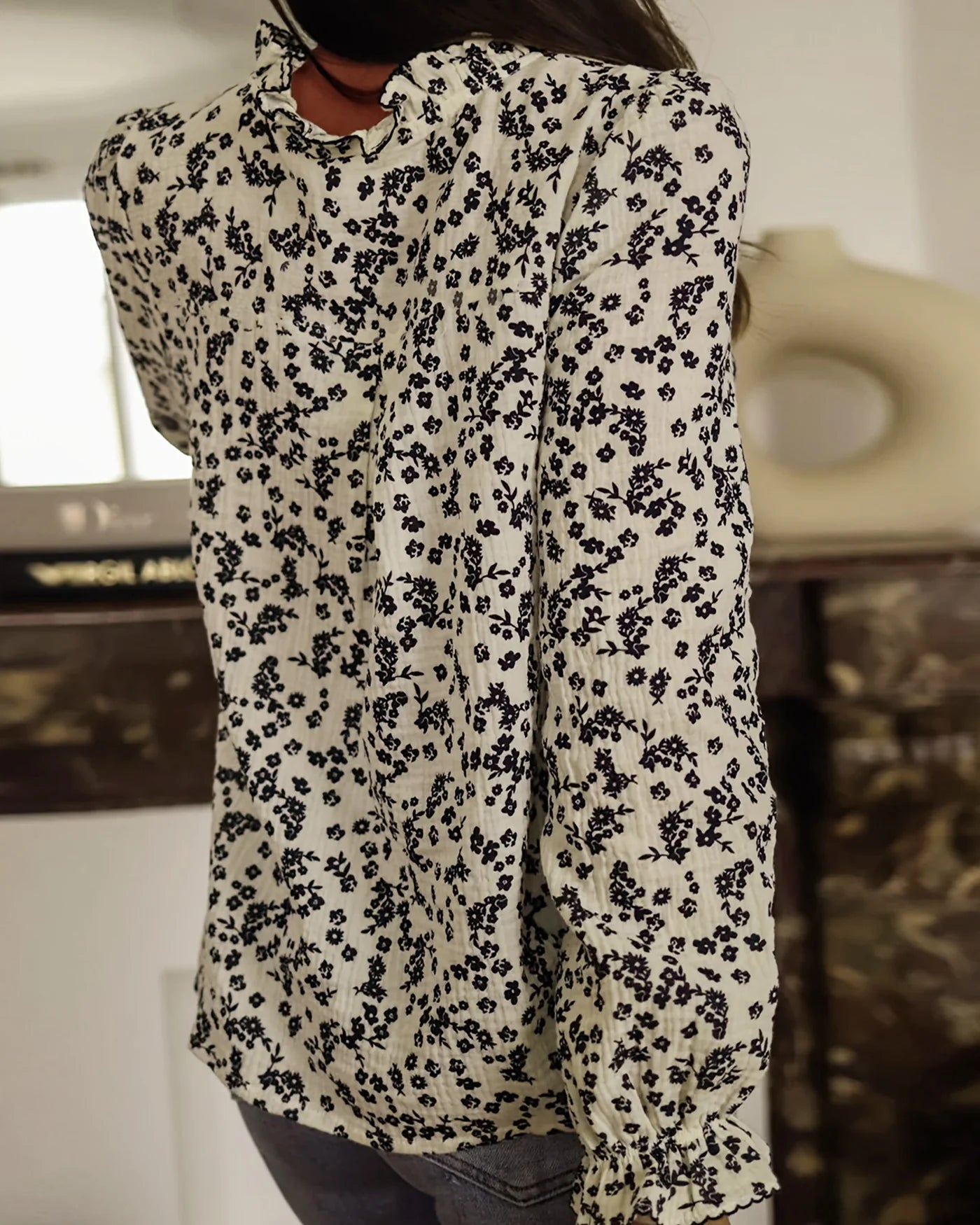 Blouse à volants à fleurs